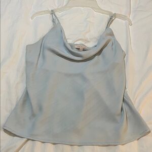 Skies Are Blue Light Blue Draped Camisole